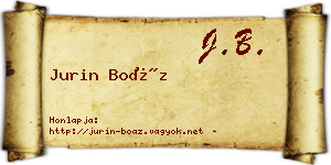 Jurin Boáz névjegykártya